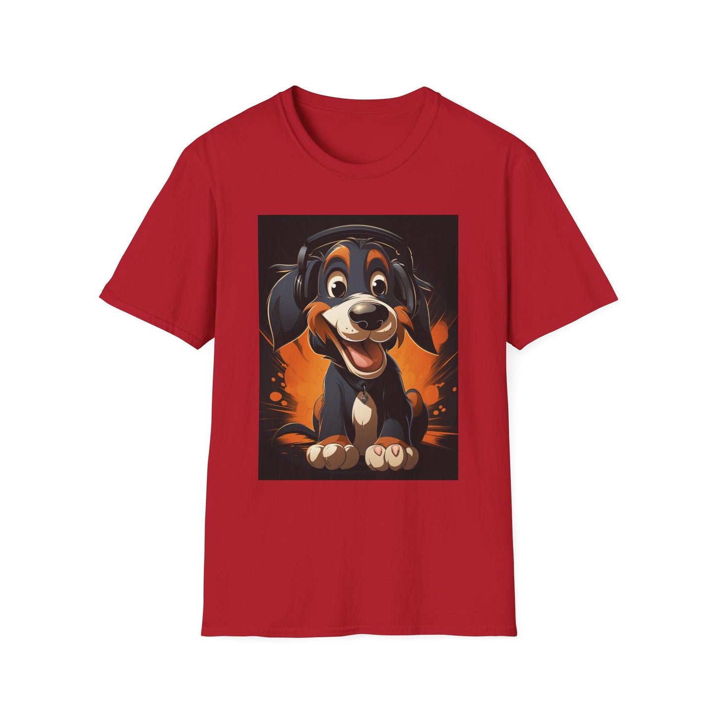 Happy Dog Graphic Unisex Softstyle T-Shirt - Perfect for Dog Lovers