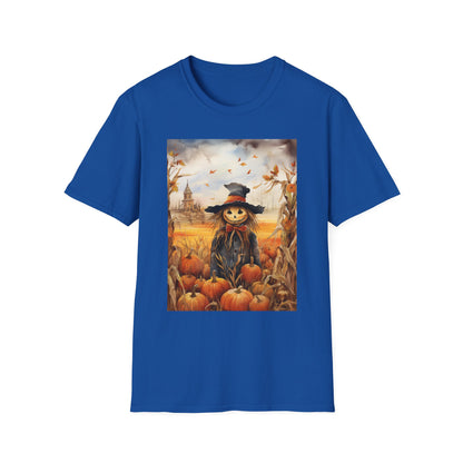 Autumn Scarecrow T-Shirt - Cozy Fall Tee, Pumpkin Patch Shirt, Halloween Apparel, Harvest Festival Gear, Unisex Seasonal Top