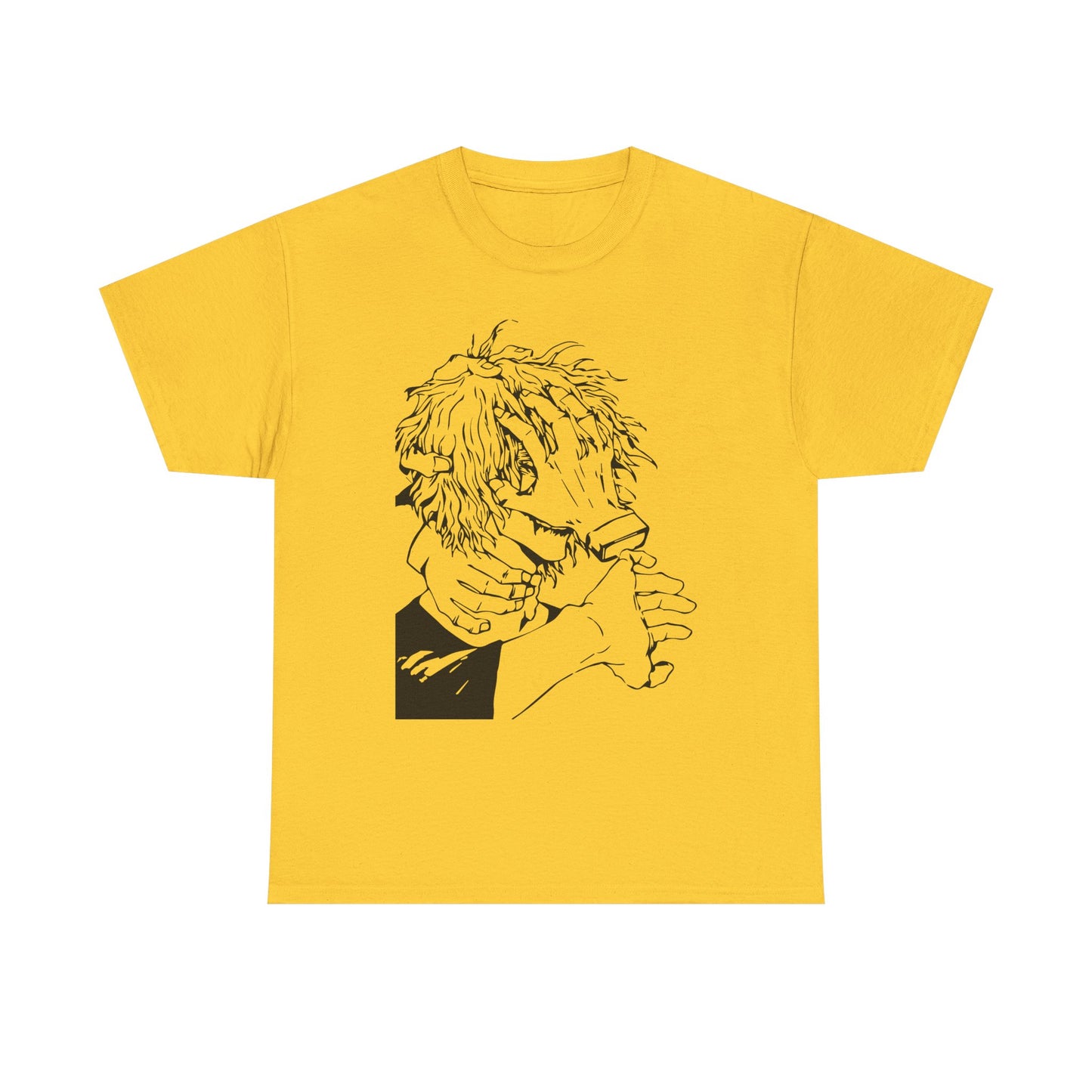 Emotional Unisex Heavy Cotton Tee - Minimalist Art Design