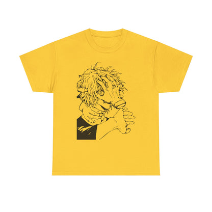 Emotional Unisex Heavy Cotton Tee - Minimalist Art Design