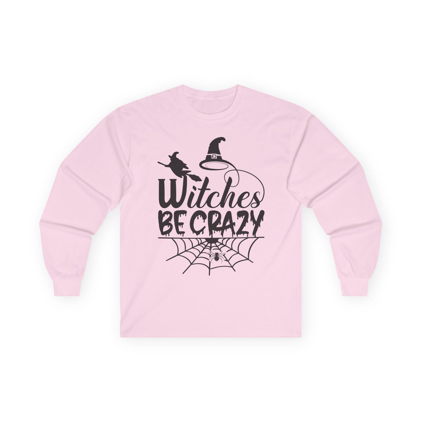 Witches Be Crazy Long Sleeve Tee, Unisex Shirt, Halloween Apparel, Spooky Style, Witchy Gift, Fall Fashion