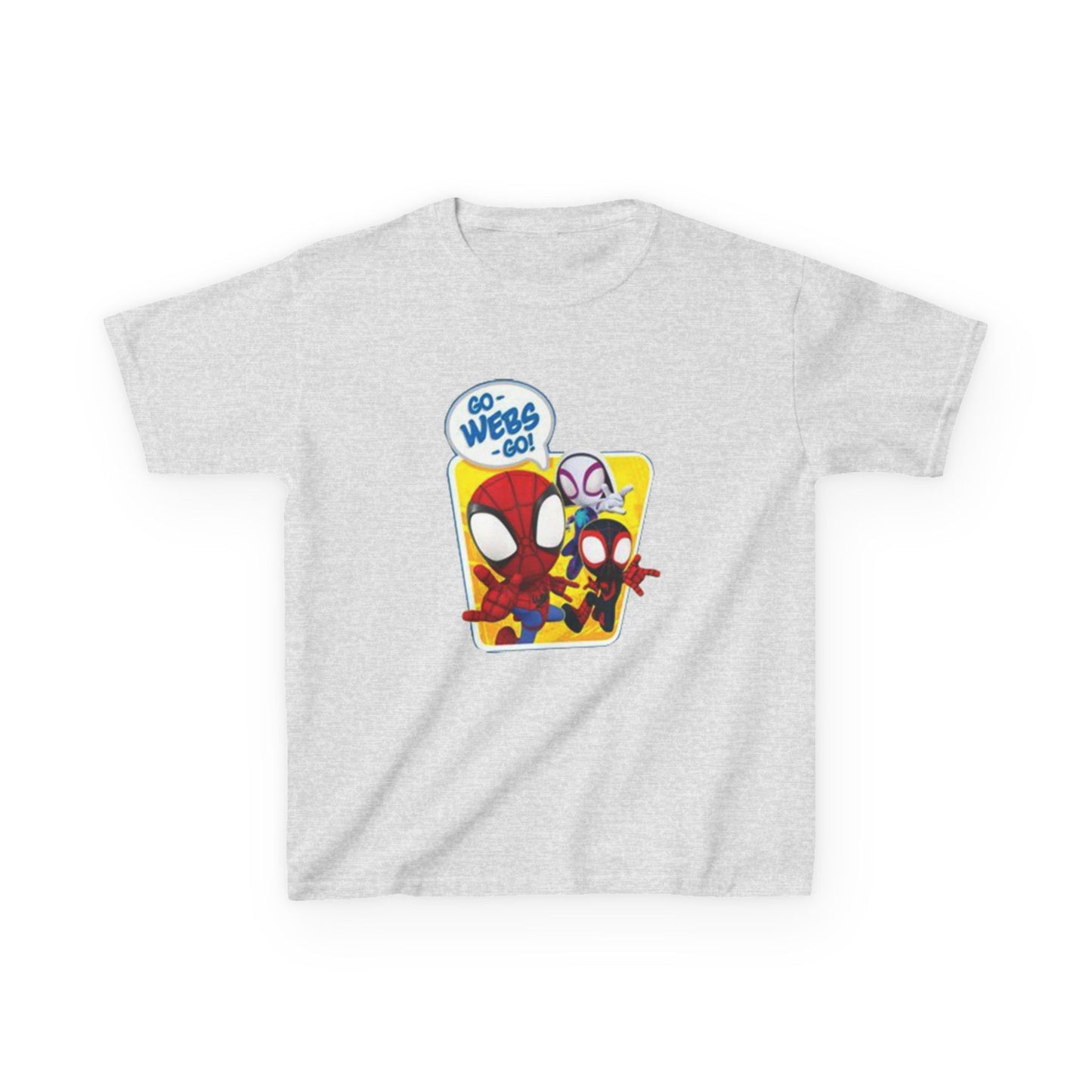 Spiderman Kids Heavy Cotton Tee - Playful Superhero Shirt for Young Fans