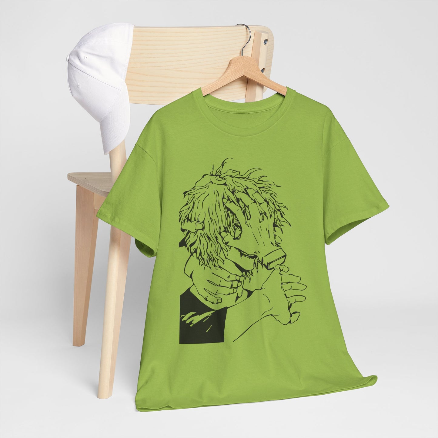 Emotional Unisex Heavy Cotton Tee - Minimalist Art Design