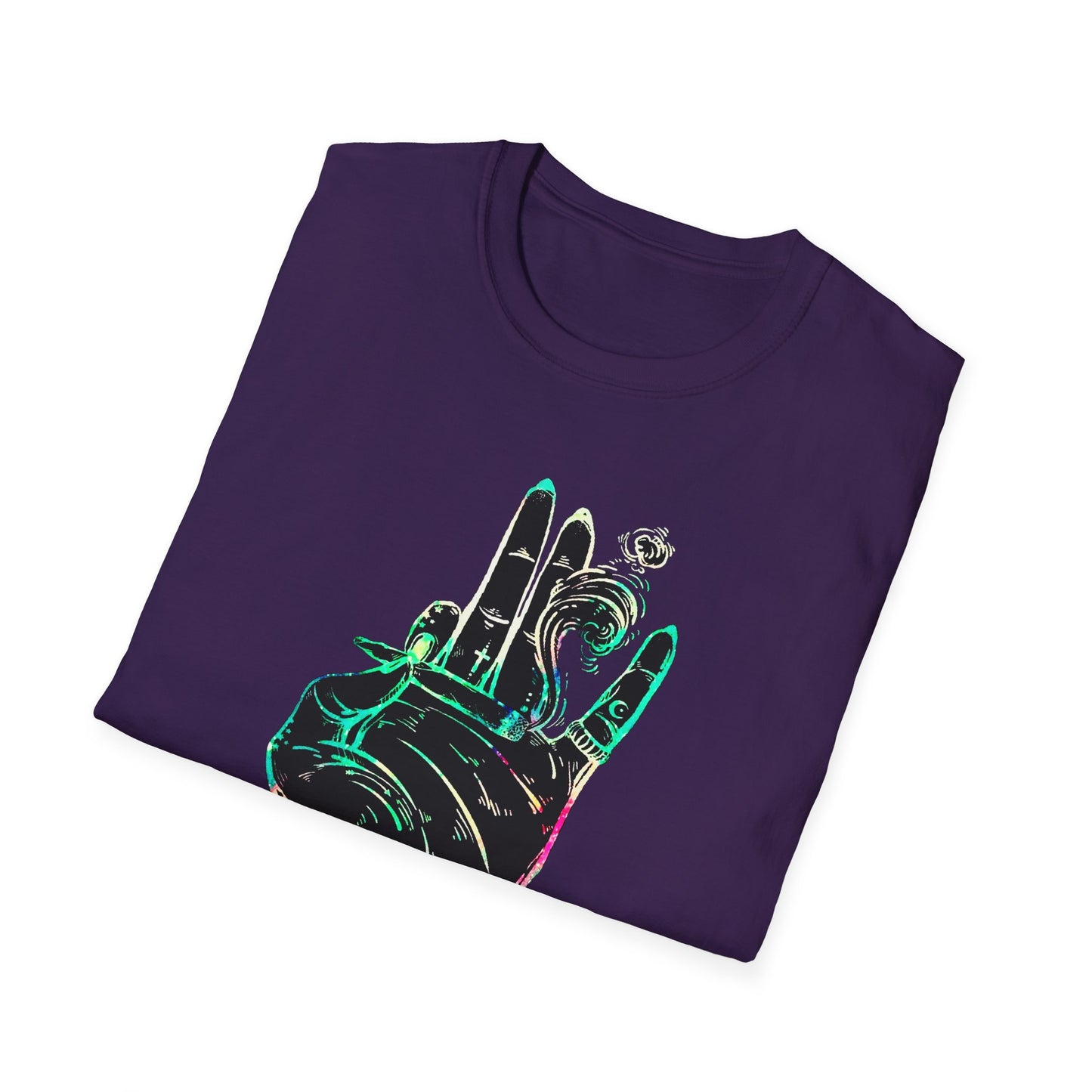 Psychedelic Hand Design Unisex T-Shirt - Softstyle, Casual Vibe