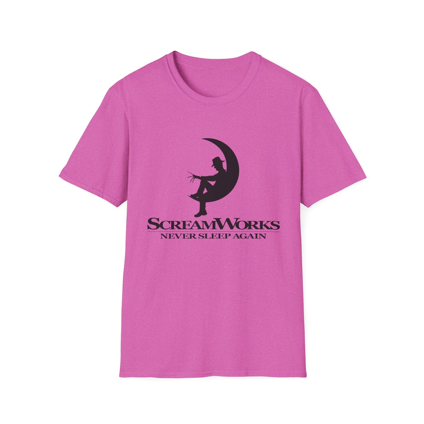 ScreamWorks Unisex Softstyle T-Shirt, Halloween Costume Shirt, Graphic Tee, Sleepover Wear, Spooky Gift Idea