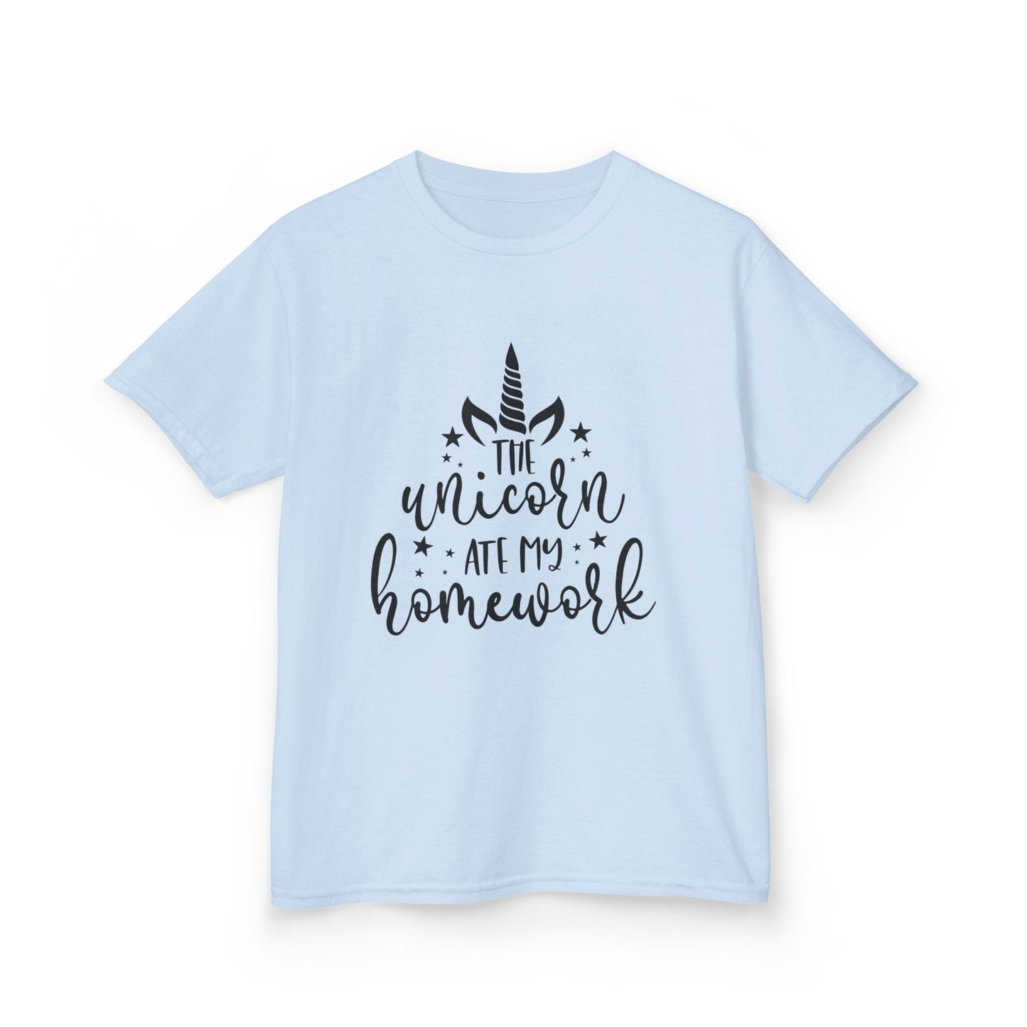 Kids Unicorn Homework Tee - Fun Cotton T-Shirt for Children