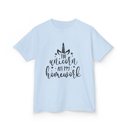 Kids Unicorn Homework Tee - Fun Cotton T-Shirt for Children