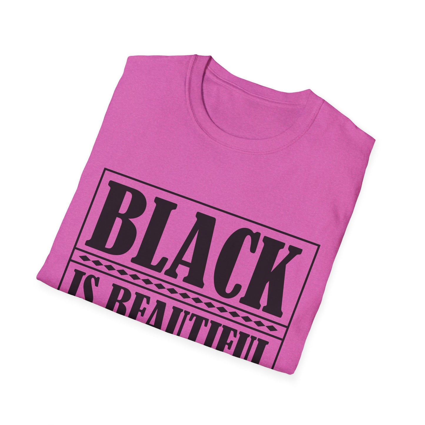 Unisex Softstyle T-Shirt, "Black is Beautiful" Tee, Affirmation Shirt, Everyday Wear, Gift for Activists, Comfort and Style