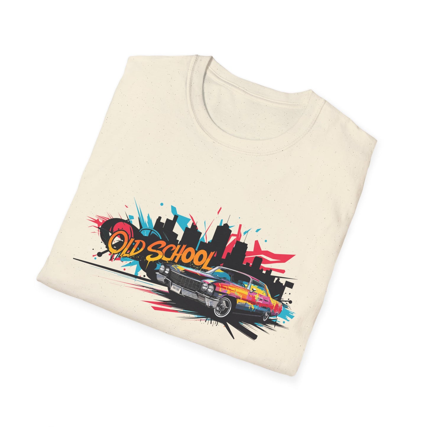 Retro Car Graphic Unisex Softstyle T-Shirt, Vintage Tee, Old School Shirt, Cool Graphic Tee, Gift for Car Lovers, Unisex T-Shirt