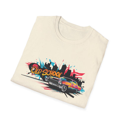 Retro Car Graphic Unisex Softstyle T-Shirt, Vintage Tee, Old School Shirt, Cool Graphic Tee, Gift for Car Lovers, Unisex T-Shirt