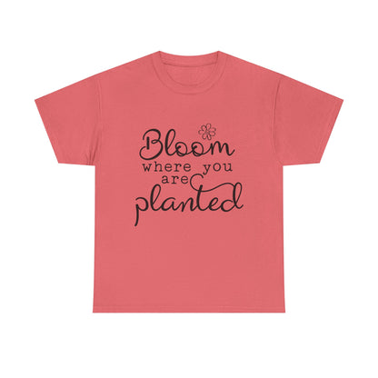 Inspirational Bloom Tee - Unisex Heavy Cotton T-Shirt for Growth Mindset