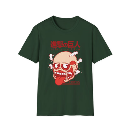 Anime-Inspired Unisex Softstyle T-Shirt, Perfect for Casual Wear, Gift for Anime Fans, Attack on Titan Tee, Streetwear Fashion, Cosplay Top