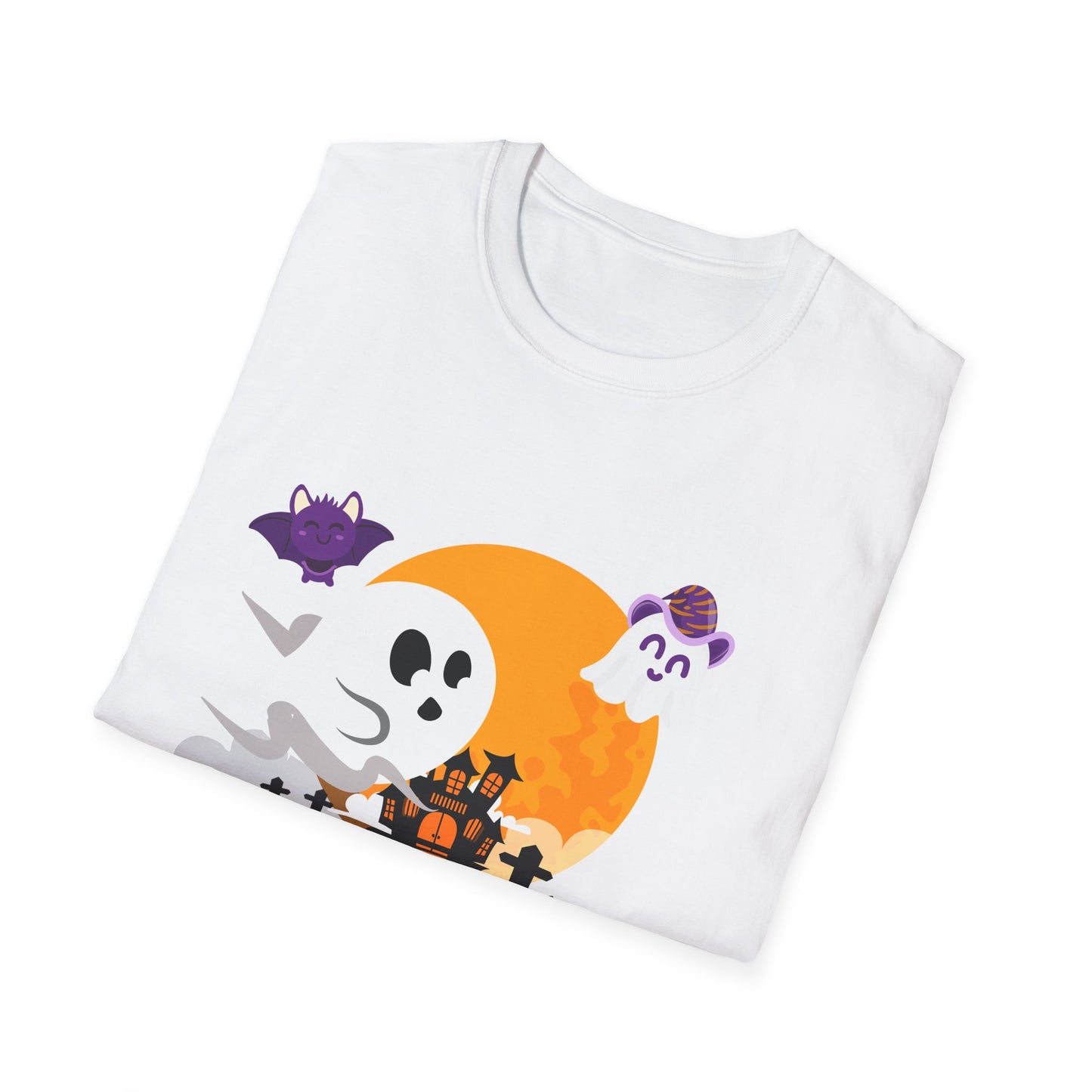 Halloween Ghost T-Shirt, Unisex Softstyle Tee, Spooky Season Shirt, Halloween Costume Top, Fall Festival Apparel