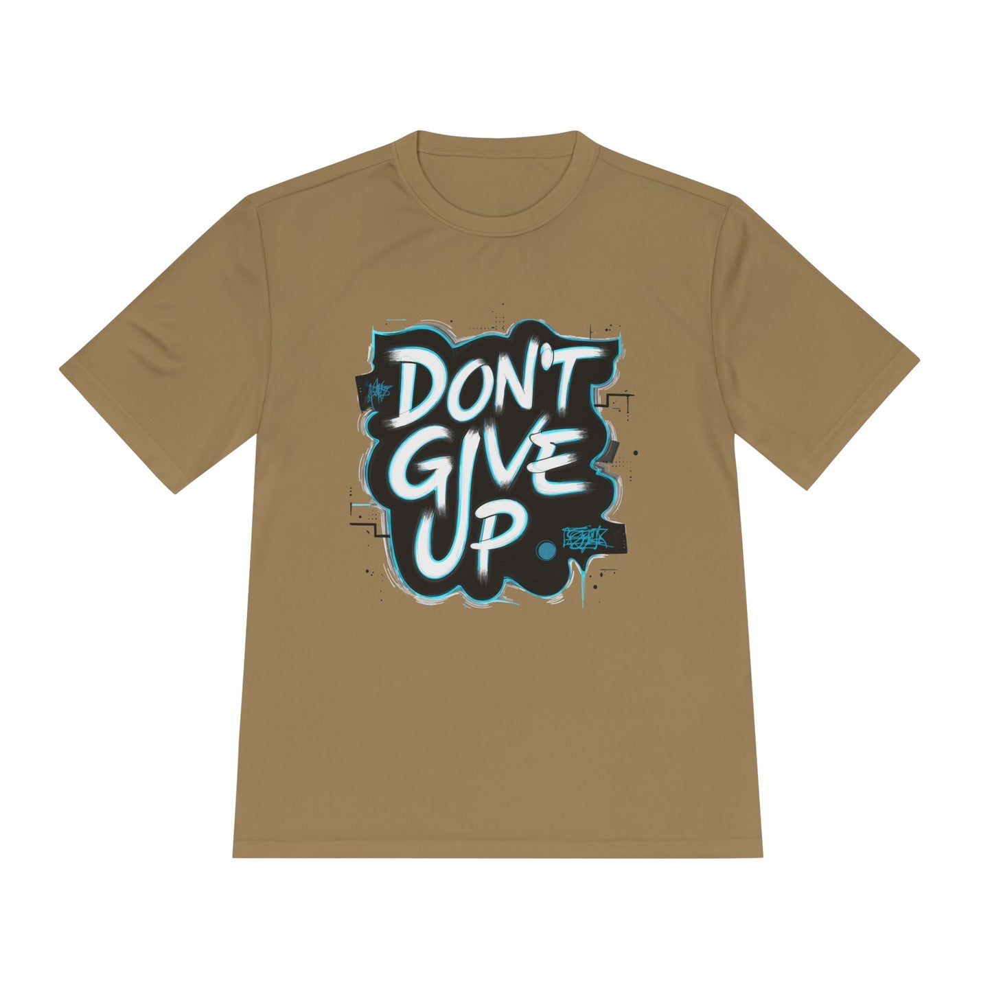 Motivational Wicking Tee – Don't Give Up, Gym Shirt, Fitness Apparel, Inspirational Top, Workout Gear, Casual Wear