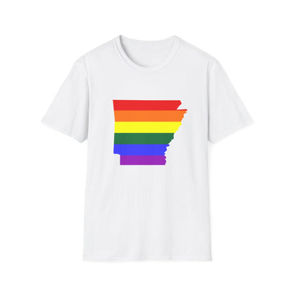 Pride Arkansas T-Shirt, Unisex Rainbow Tee, LGBTQ+ Apparel, Softstyle T-Shirt, Equality Shirt, Gift for Pride Month