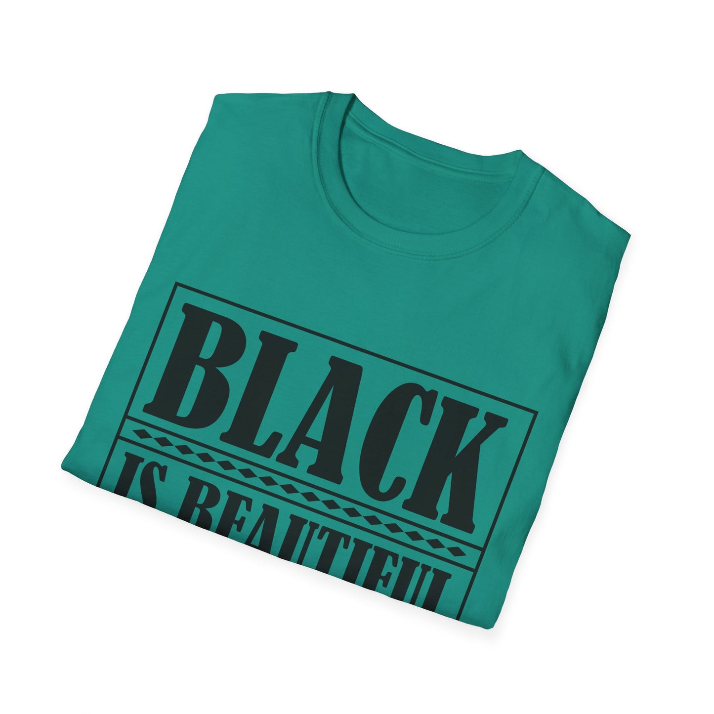 Unisex Softstyle T-Shirt, "Black is Beautiful" Tee, Affirmation Shirt, Everyday Wear, Gift for Activists, Comfort and Style