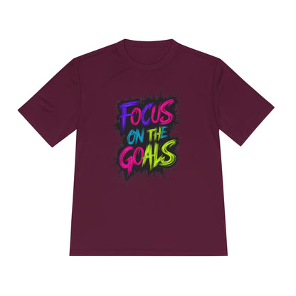 Colorful Motivational Fitness Tee for Active Lifestyle, Gym Shirt, Workout Shirt, Gift for Athletes, Focus on the Goals