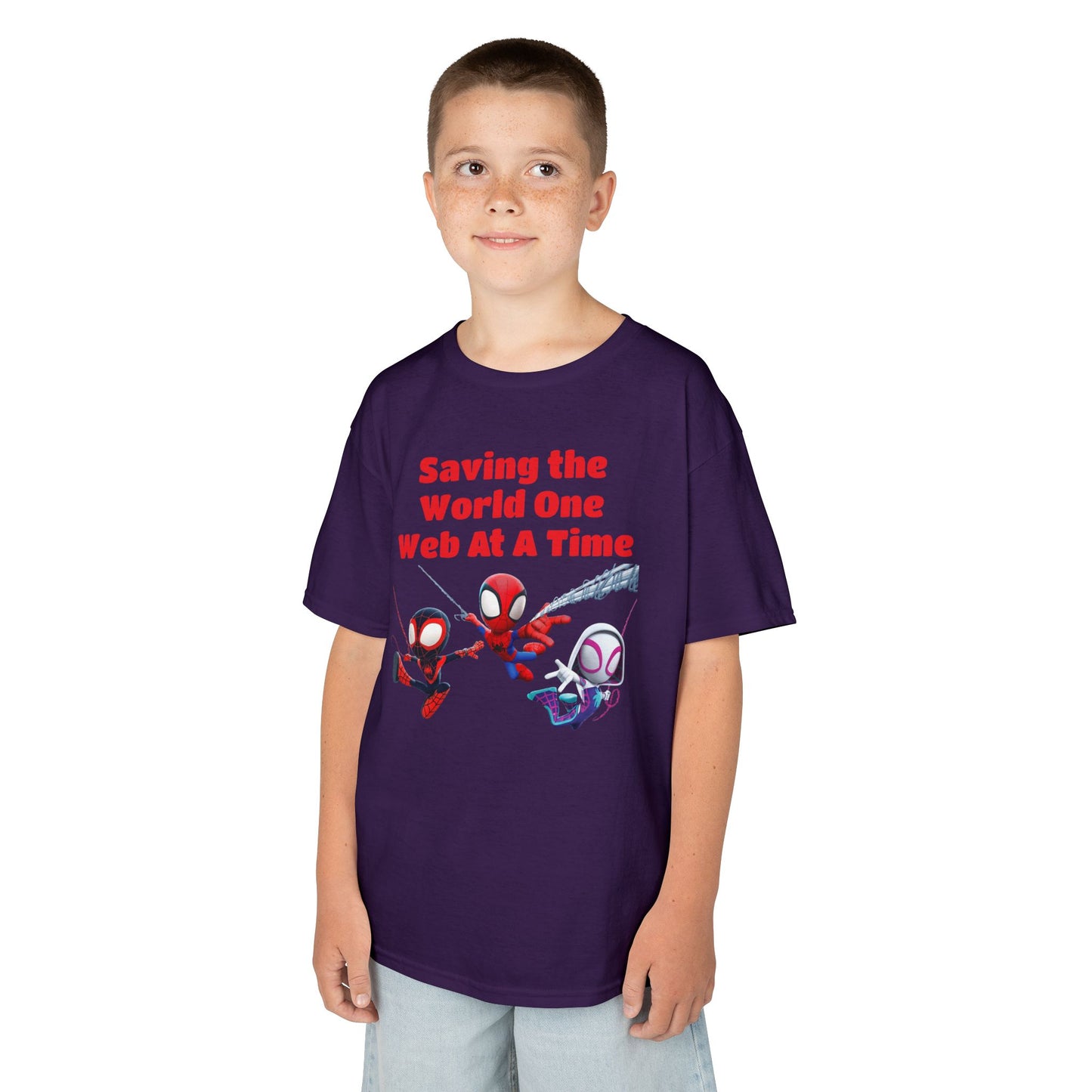 Kids Superhero Tee - Saving the World One Web At A Time
