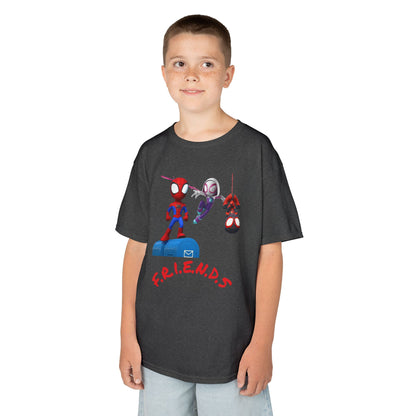 Kids' Friends Spider-Man Tee - Fun & Colorful Cotton T-Shirt for Young Superheroes
