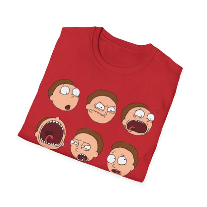 Funny Expressions Unisex Softstyle T-Shirt - Emotive Cartoon Faces