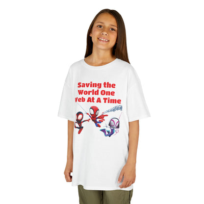 Kids Superhero Tee - Saving the World One Web At A Time