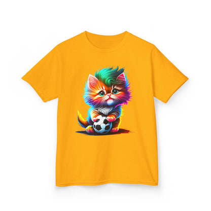 Colorful Cat Soccer Kids Heavy Cotton™ Tee