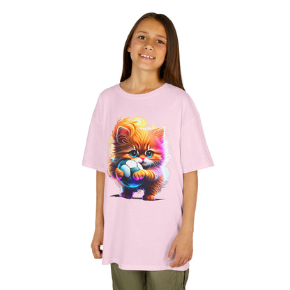 Colorful Kitten Kids Tee - Fun, Playful Cotton T-Shirt for Cat Lovers