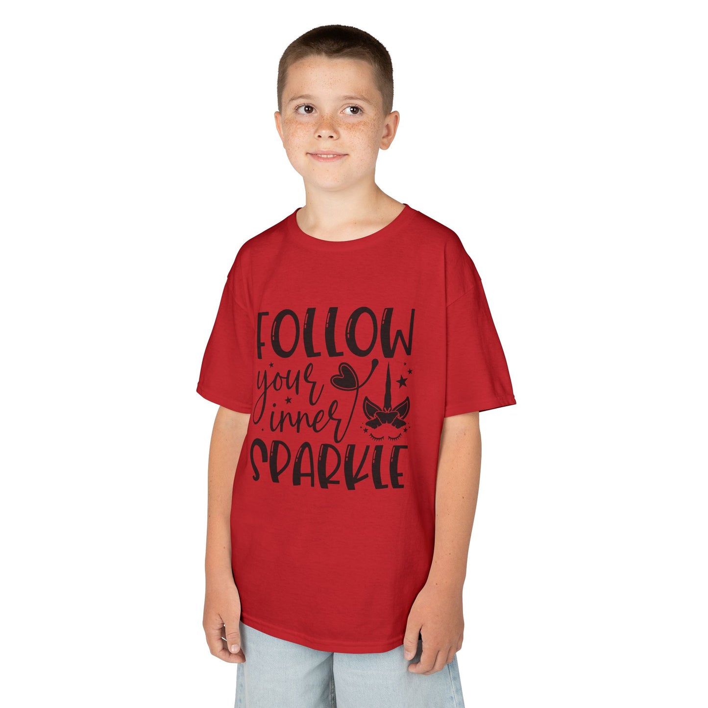 Kids Heavy Cotton™ Tee - Follow Your Inner Sparkle T-Shirt for Creative Kids