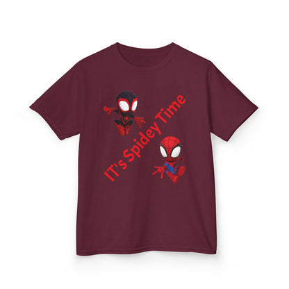 Kids Spidey Time Tee - Fun Cotton Shirt for Superhero Lovers, Birthday Gift, Marvel Fans, Casual Wear, Kids' Party