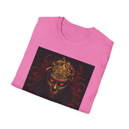 Bold Graphic Unisex Softstyle T-Shirt with Mask Design