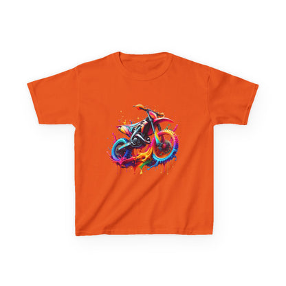 Kids' Motorcycle Graphic Tee - Vibrant Splash Design