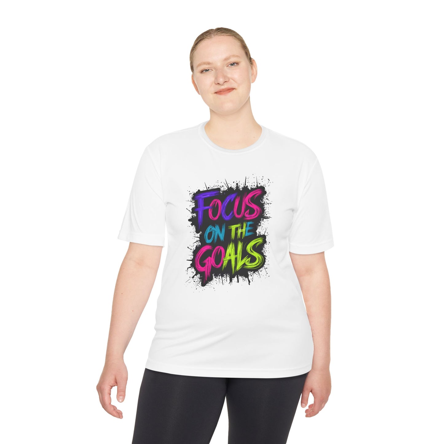Colorful Motivational Fitness Tee for Active Lifestyle, Gym Shirt, Workout Shirt, Gift for Athletes, Focus on the Goals