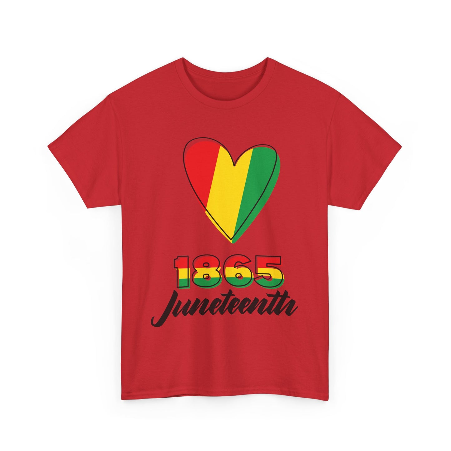 Juneteenth Heart Unisex Heavy Cotton Tee, Celebrate Freedom, Heritage Spirit Shirt, Black History Month Gift, Casual Tee for All