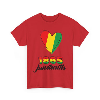 Juneteenth Heart Unisex Heavy Cotton Tee, Celebrate Freedom, Heritage Spirit Shirt, Black History Month Gift, Casual Tee for All