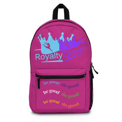 Royalty Queens Pink Backpack - Stylish School Bag, Motivational Backpack, Cute Travel Bag, Gift for Girls, Positive Vibes Everyday