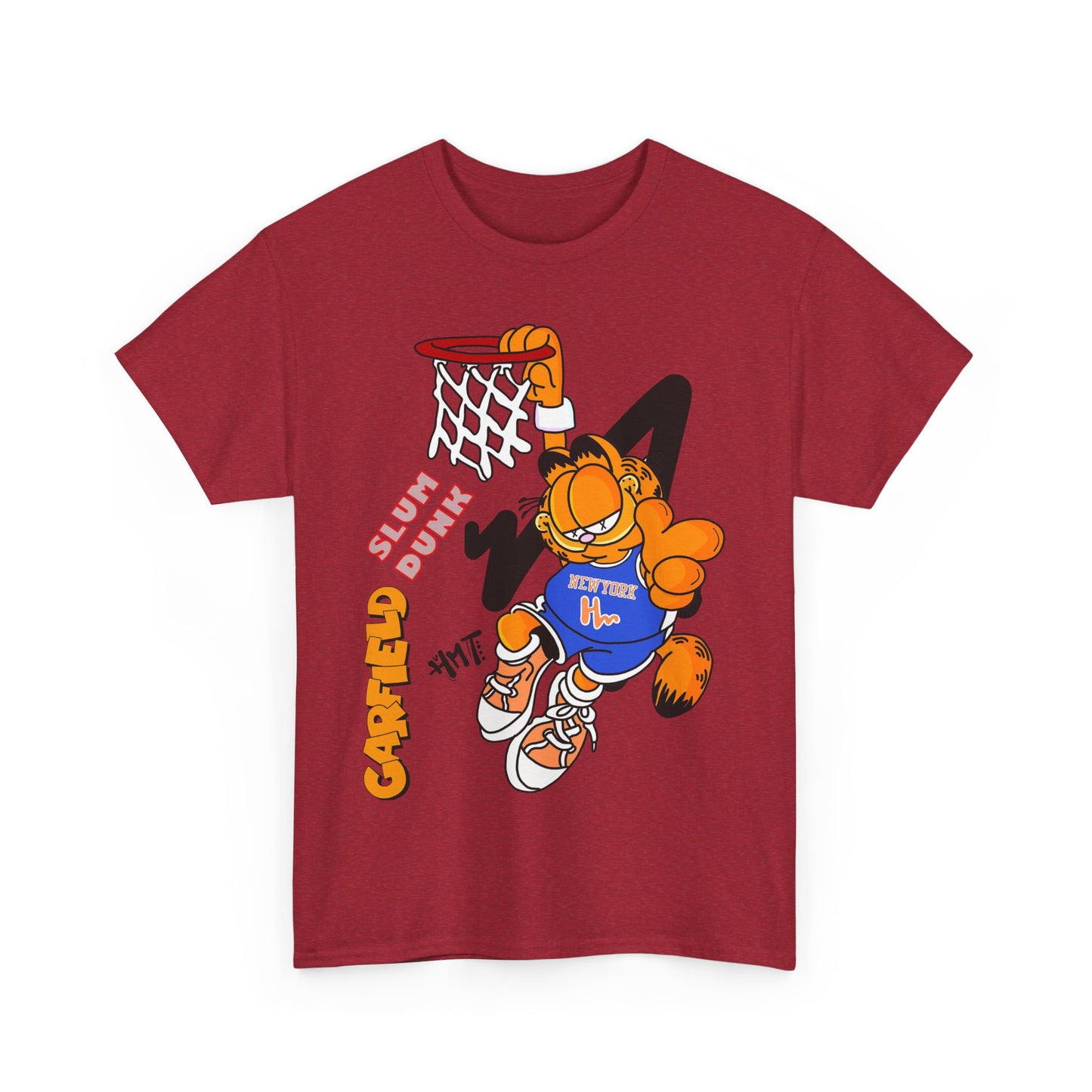 Garfield Basketball Unisex Heavy Cotton Tee - Fun Streetwear for Cat Lovers