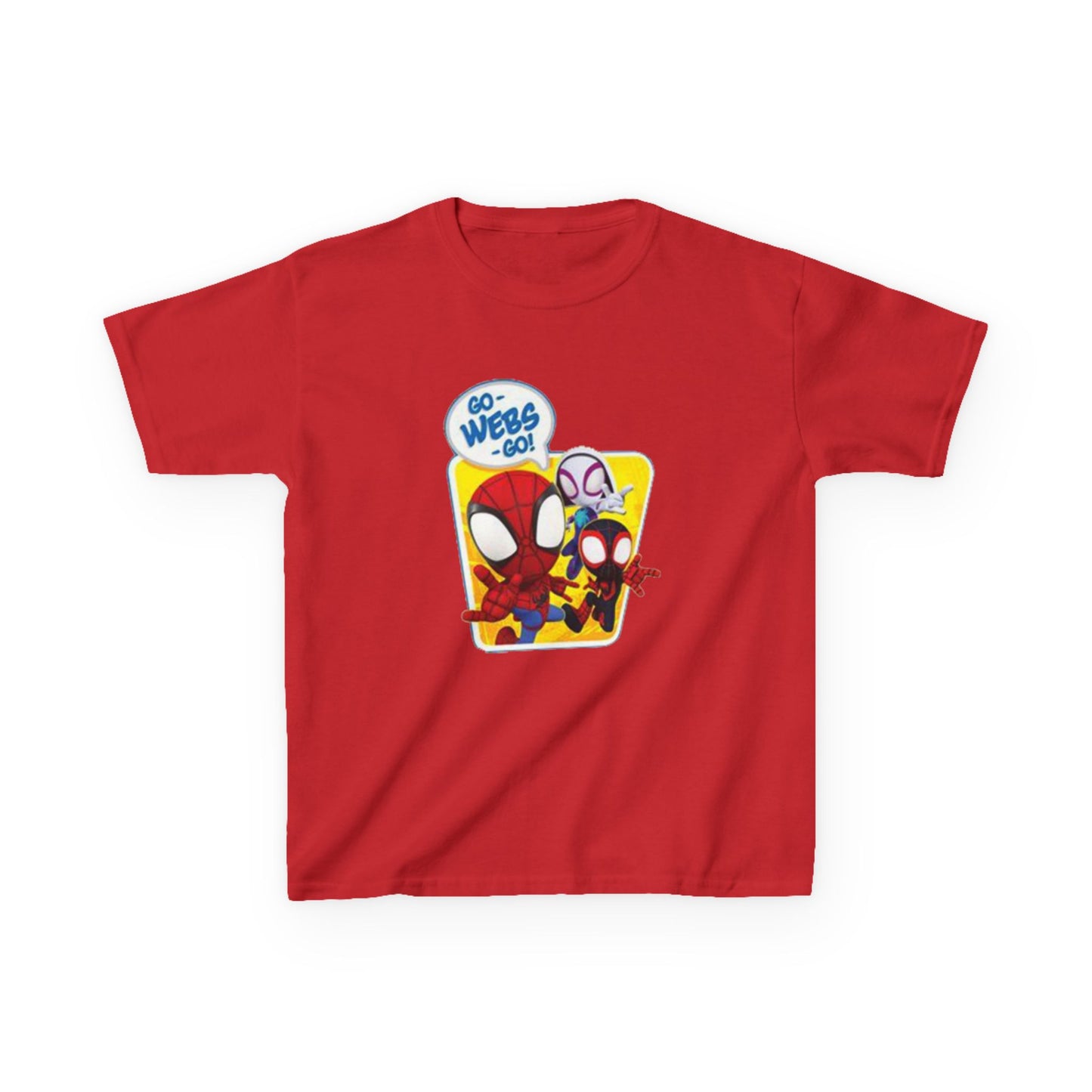 Spiderman Kids Heavy Cotton Tee - Playful Superhero Shirt for Young Fans