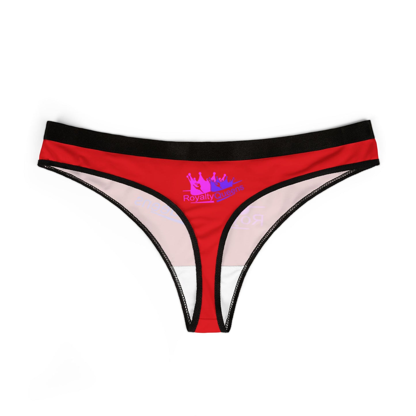 Royalty Queens Women's Thongs - Bold Red AOP Underwear, Comfortable Fashion for Everyday, Gifts for Her, Party Lingerie, Intimate Essentials
