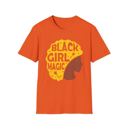 Empowerment Tee: Black Girl Magic Unisex Softstyle T-Shirt, Affirmation Shirt, Gift for Her, Inspirational Apparel, Cultural Pride Wear
