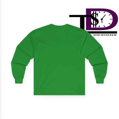 Unisex Graphic Long Sleeve Tee featuring Cracked Wall Design, Perfect for Casual Outings, Gifts, and Halloween