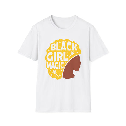 Empowerment Tee: Black Girl Magic Unisex Softstyle T-Shirt, Affirmation Shirt, Gift for Her, Inspirational Apparel, Cultural Pride Wear