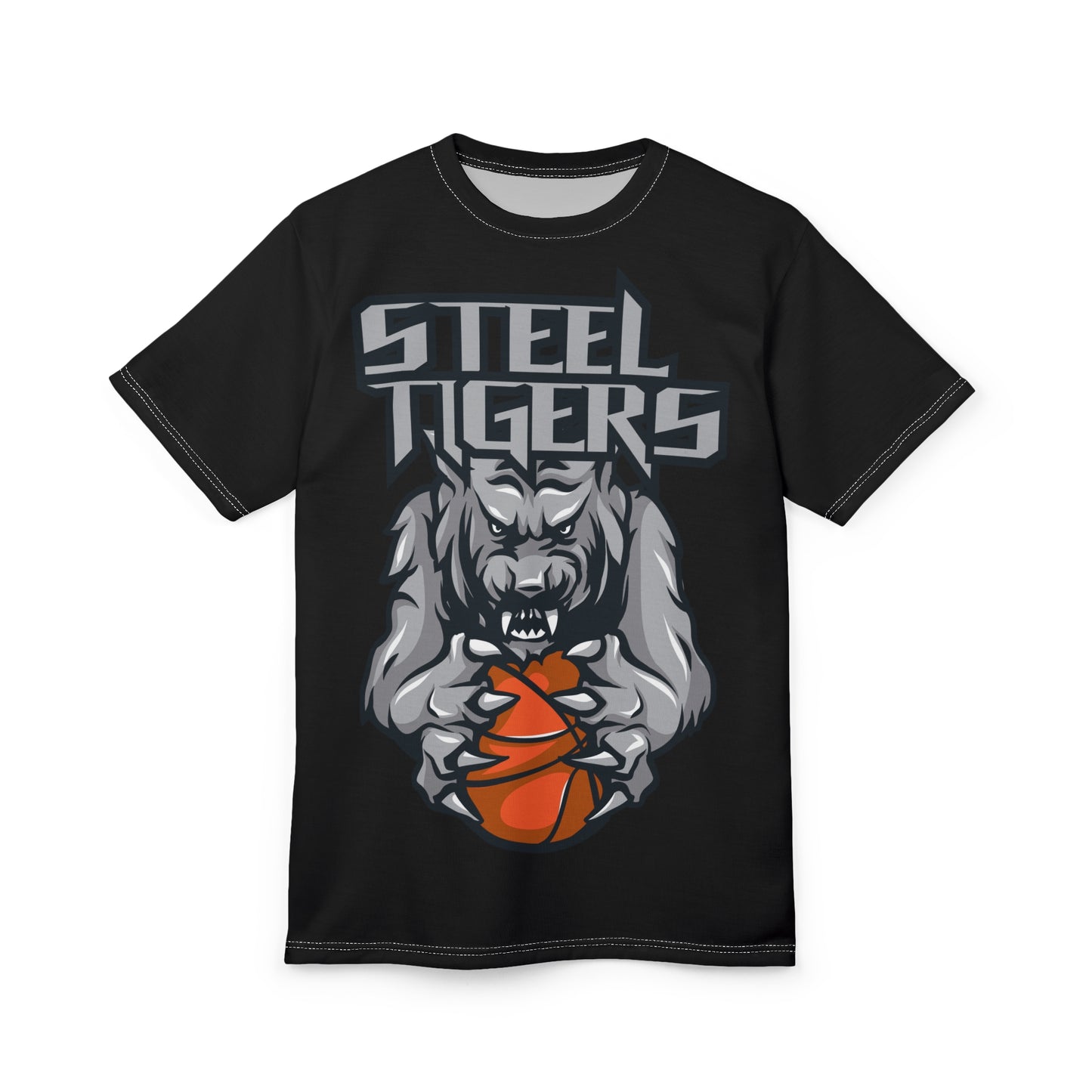 Bold Basketball Tee for Fans, Unisex Sports Shirt, Steel Tigers Merch, Vibrant Gameday Apparel, Perfect for Sports Events, Unique Gift Idea