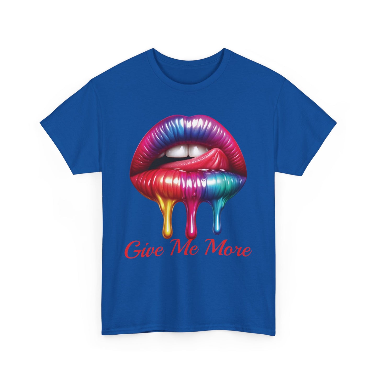 Rainbow Lips Graphic Unisex Heavy Cotton Tee - "Give Me More"