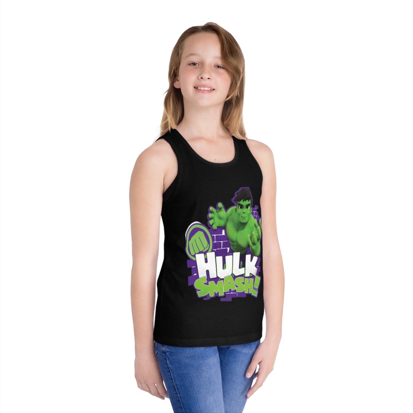 Kids Hulk Smash Jersey Tank Top - Fun Summer Wear for Young Superheroes