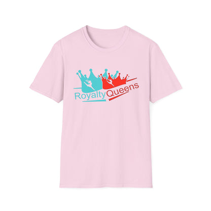 Royalty Queens Unisex T-Shirt, Softstyle Tee for Girls, Crown Graphic, Birthday Gift, Queen's Day Celebration, Casual Wear