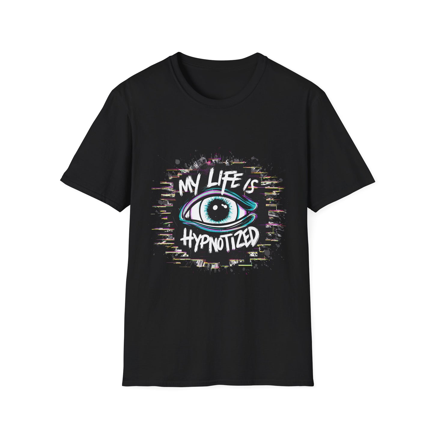 Unisex Hypnotized Eye T-Shirt, Softstyle Tee, Cool Graphic Shirt, Gift for Dreamers, Casual Wear, Trendy Fashion Tee