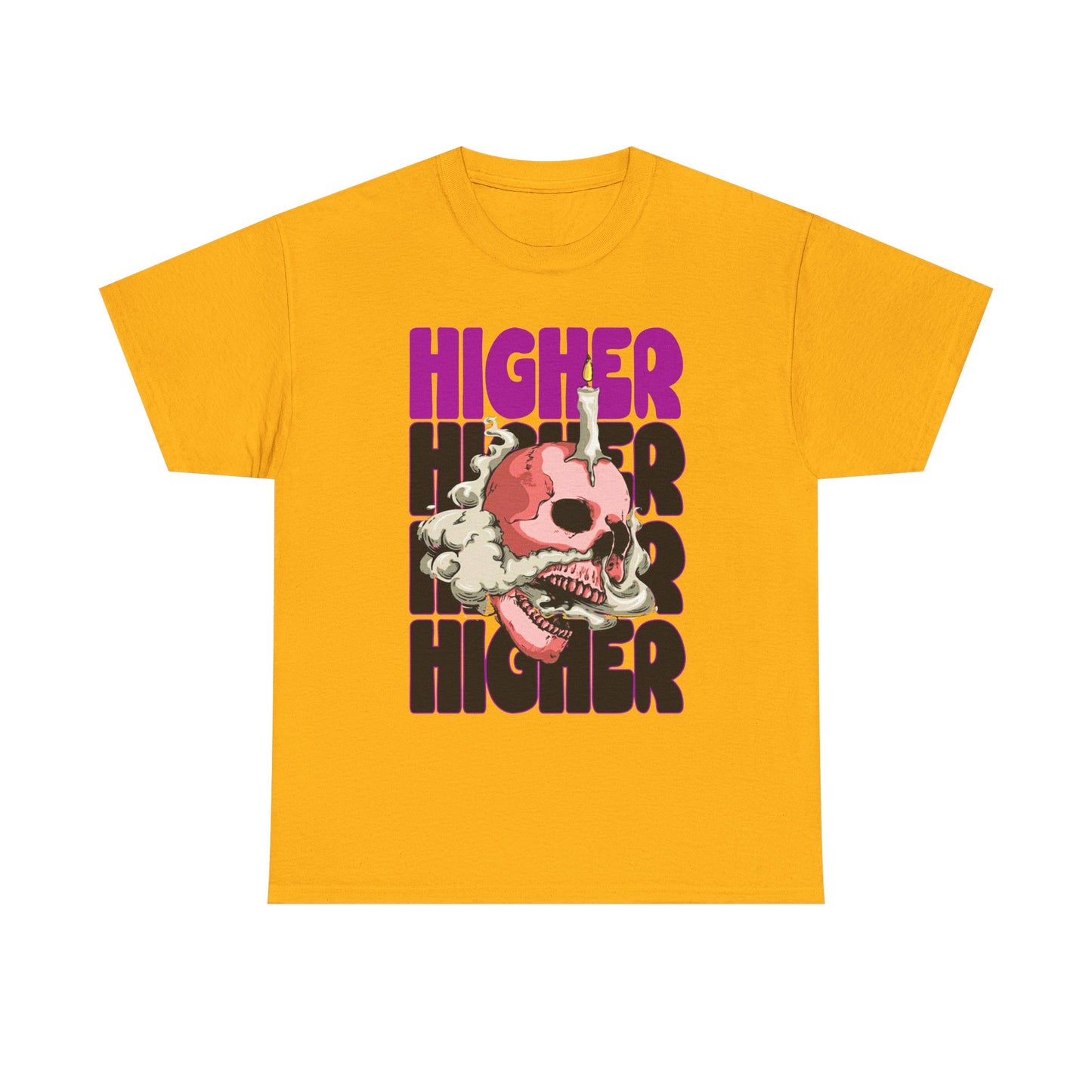 Skull Graphic Tee - "Higher" Unisex Heavy Cotton T-Shirt