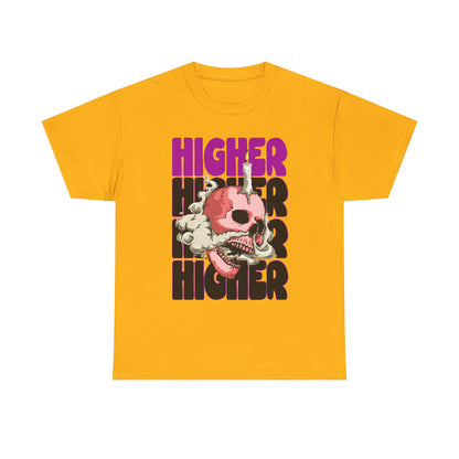 Skull Graphic Tee - "Higher" Unisex Heavy Cotton T-Shirt