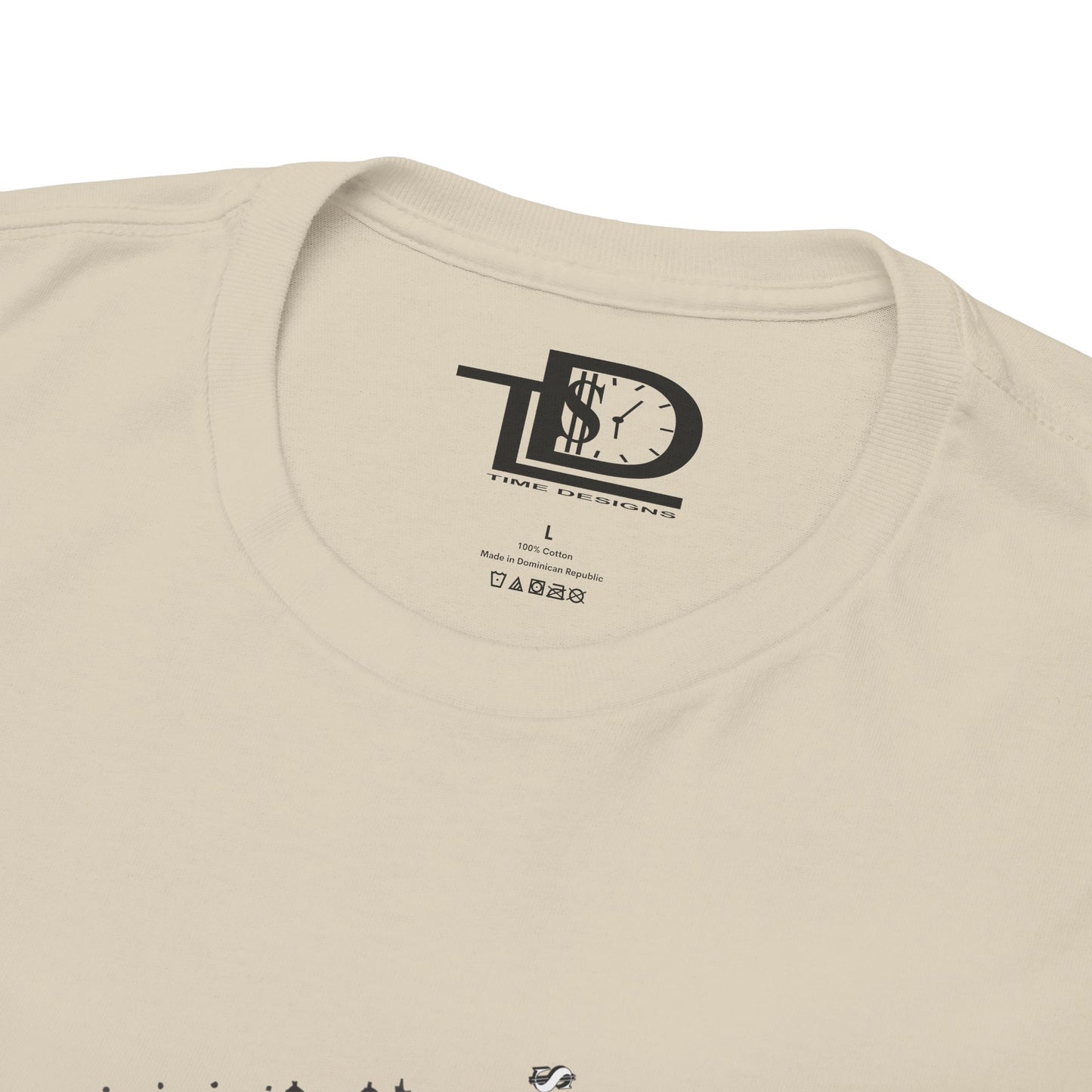 Unisex Heavy Cotton Tee - Time Designs Dollar Clock Graphic T-Shirt