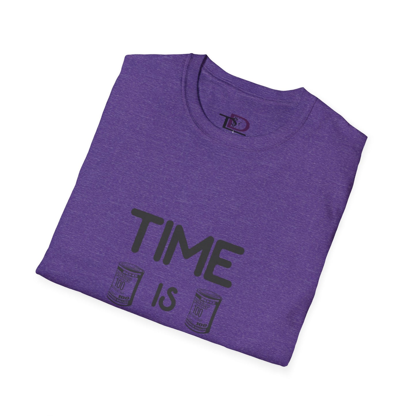 Inspirational Unisex Softstyle T-Shirt - "Time is Money" Statement Tee for Financial Motivators